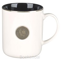 MUG BLACK W/METAL LION COIN JOSH. 1:9