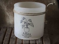 Windlicht M 'Alles wat leeft ...' Ivoor
