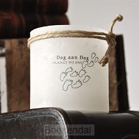 Windlicht S 'Dag aan dag...' Ivoor