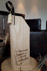 SNIJPLANK MET LEREN LUS DRIEVOUDIG SNOER