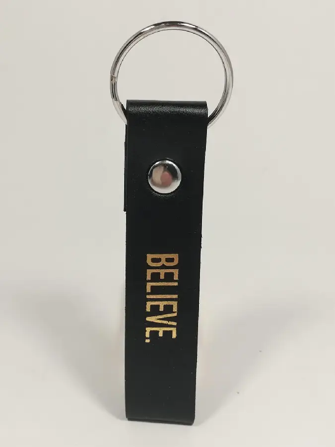 BELIEVE KEYRING FAUXLEATHER