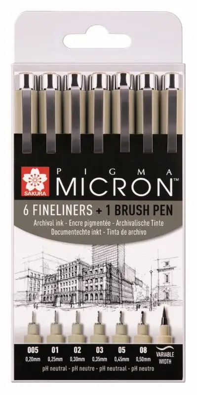 FINELINERS 6+1 IN ETUI