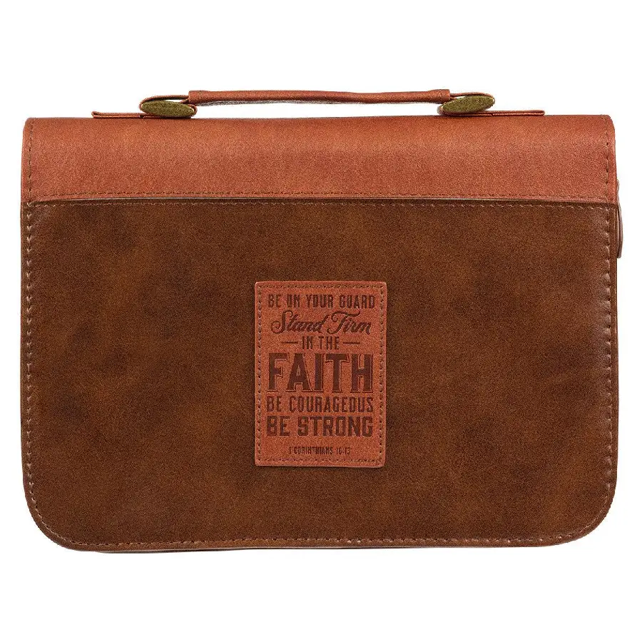 STAND FIRM TWO-TONE BROWN FAUX LEATHER C