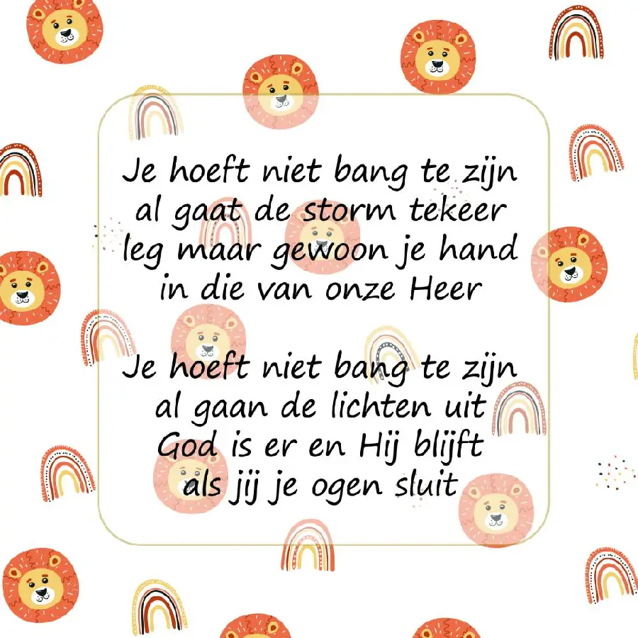 JE HOEFT NIET BANG TE ZIJN