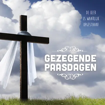 Kaart gezegende paasdagen kruis