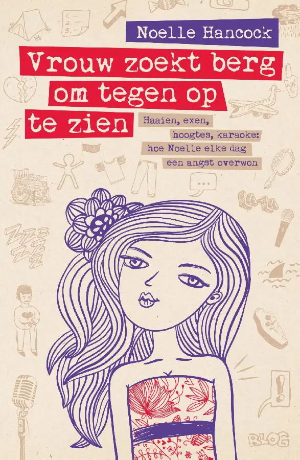 Vrouw zoekt berg om tegen op te zien