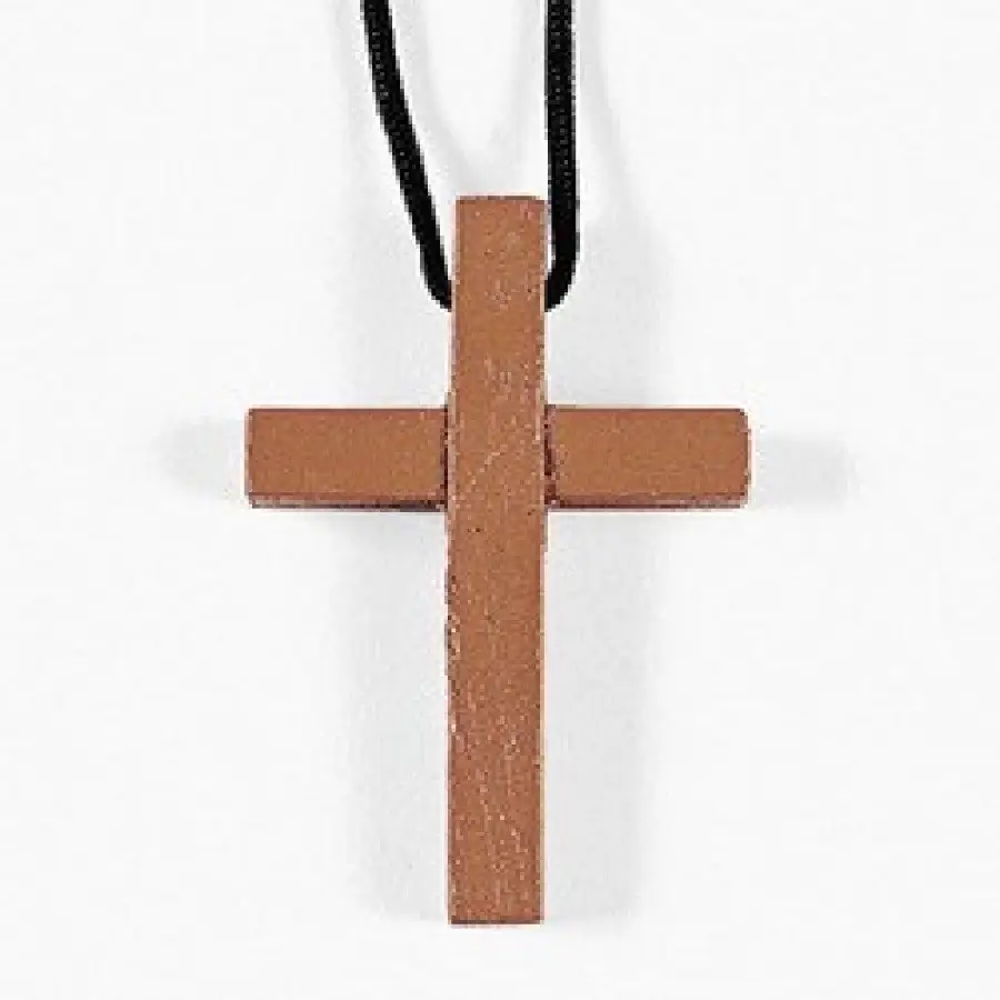 WOODEN CROSS NECKLACE