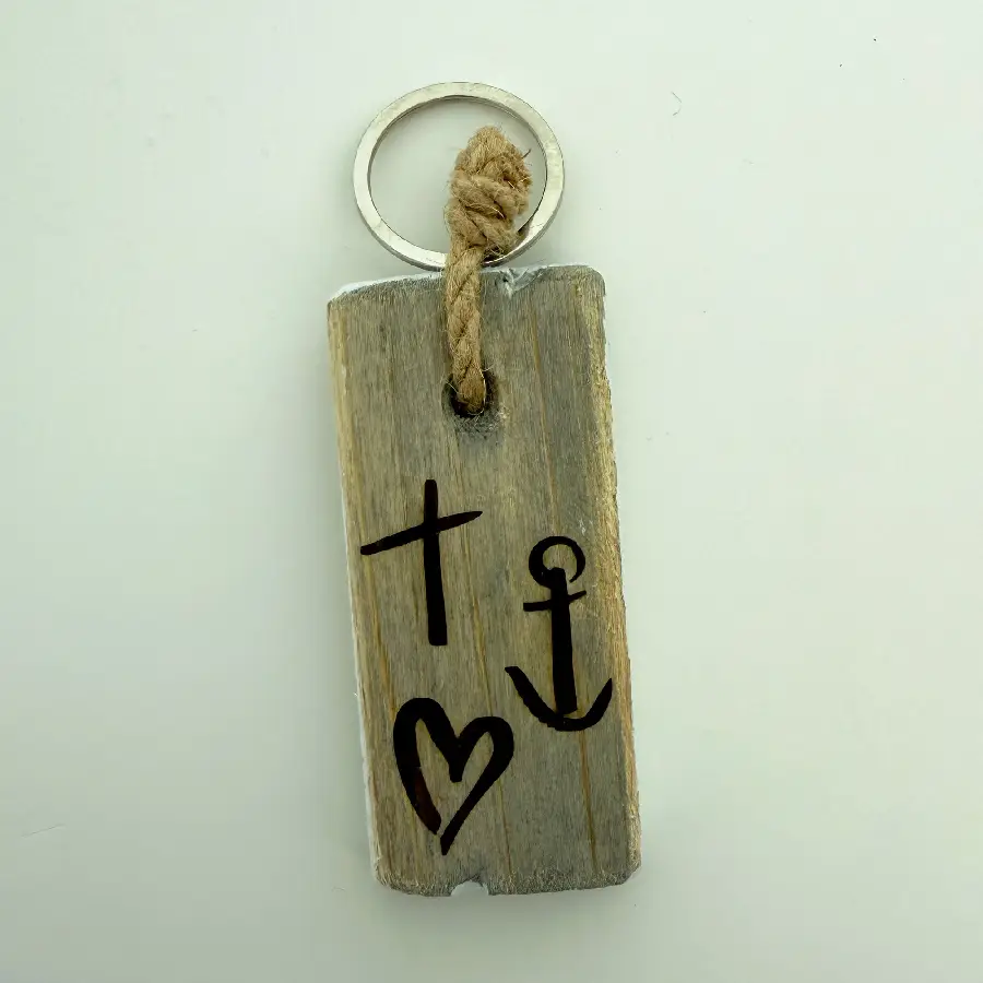 SLEUTELHANGER GELOOF HOOP EN LIEFDE