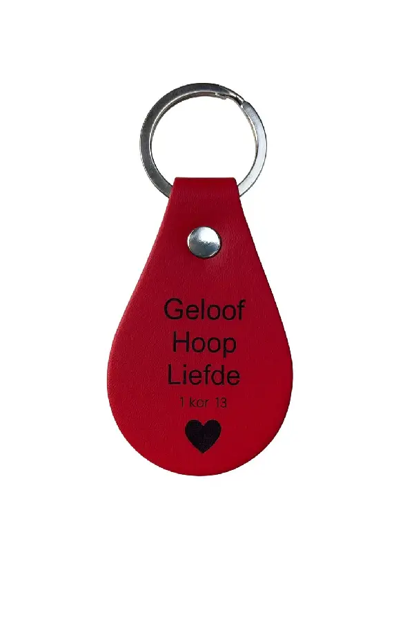 SLEUTELHANGER ROOD GELOOF HOOP LIEFDE