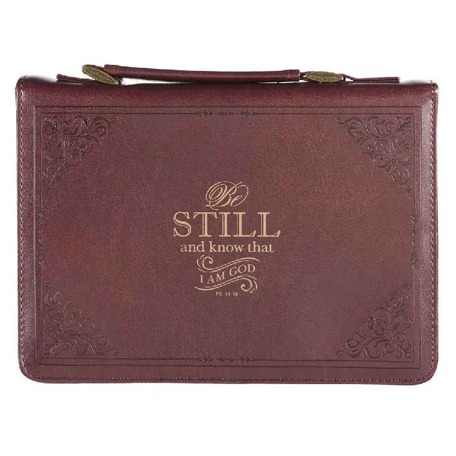BE STILL PSALM 46:10 RED LUXLEATHER