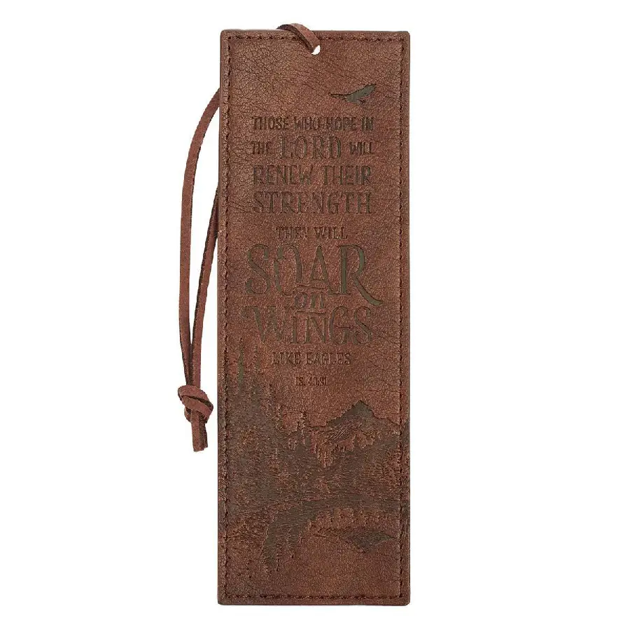 SOAR BROWN FAUX LEATHER BOOKMARK - ISAIA