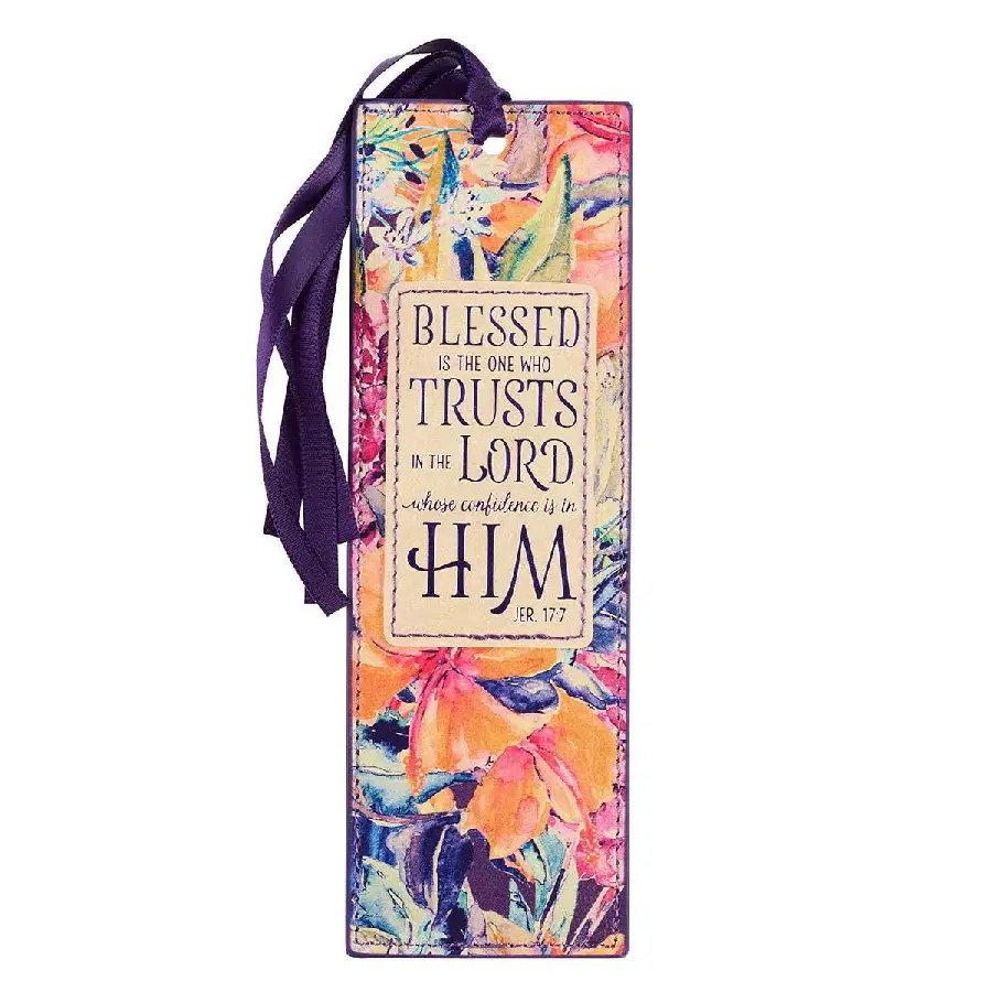 BLESSED IS THE ONE FAUX LEATHER BOOKMARK