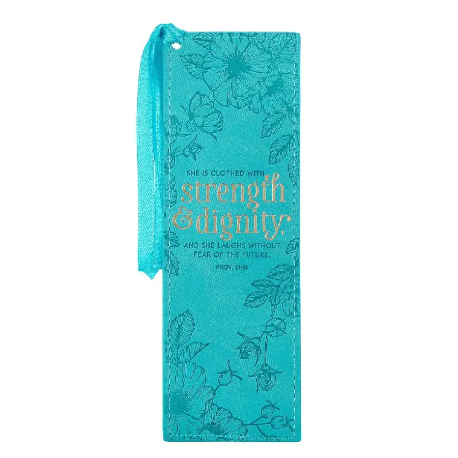 STRENGTH & DIGNITY TEAL FAUX LEATHER BOO