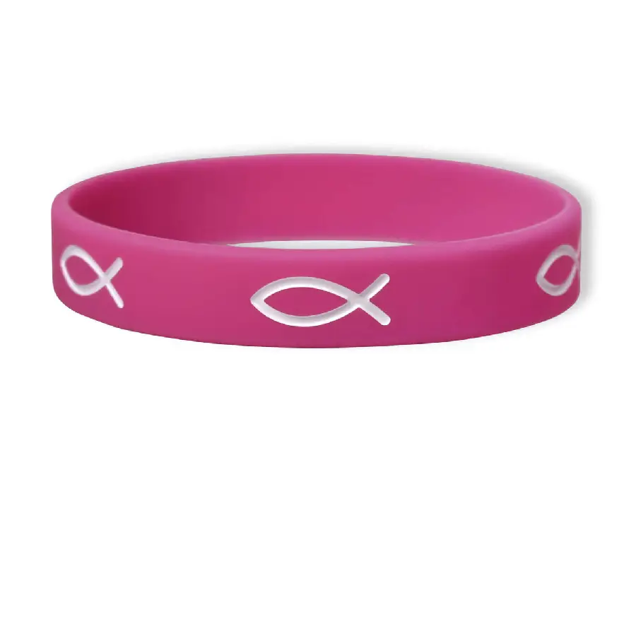Armband rubber vis roze