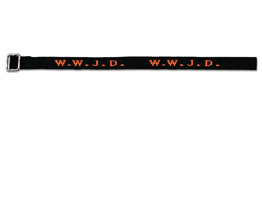 ARMBAND WWJD ZWART/ORANJE