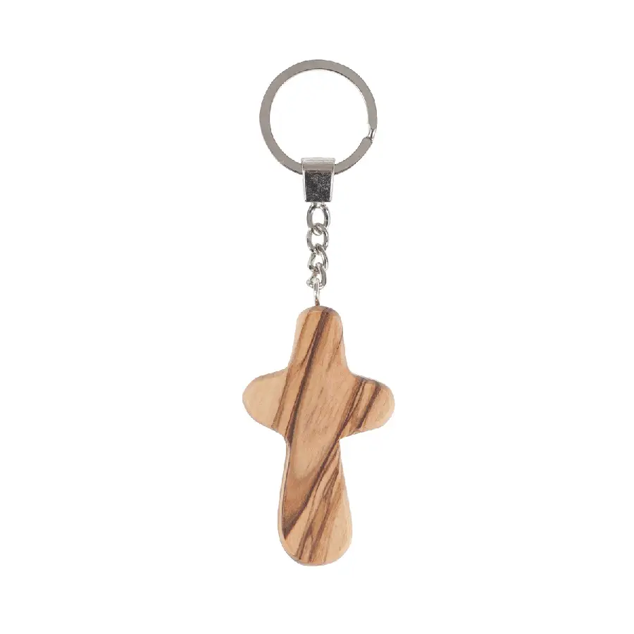 Keyring Cross Olivewood